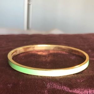 Kate Spade New York mint enamel and gold bangle